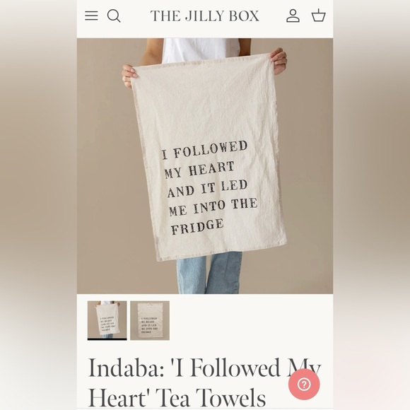 BNWT - Indaba “I Followed My Heart” tea towel set from the Jilly Box market - Picture 2 of 5